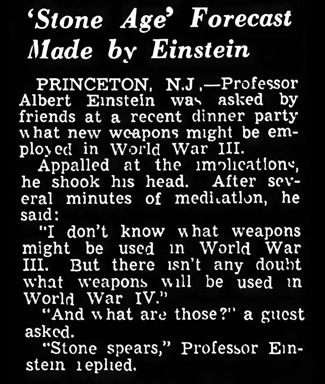 Einstein quote stone spears